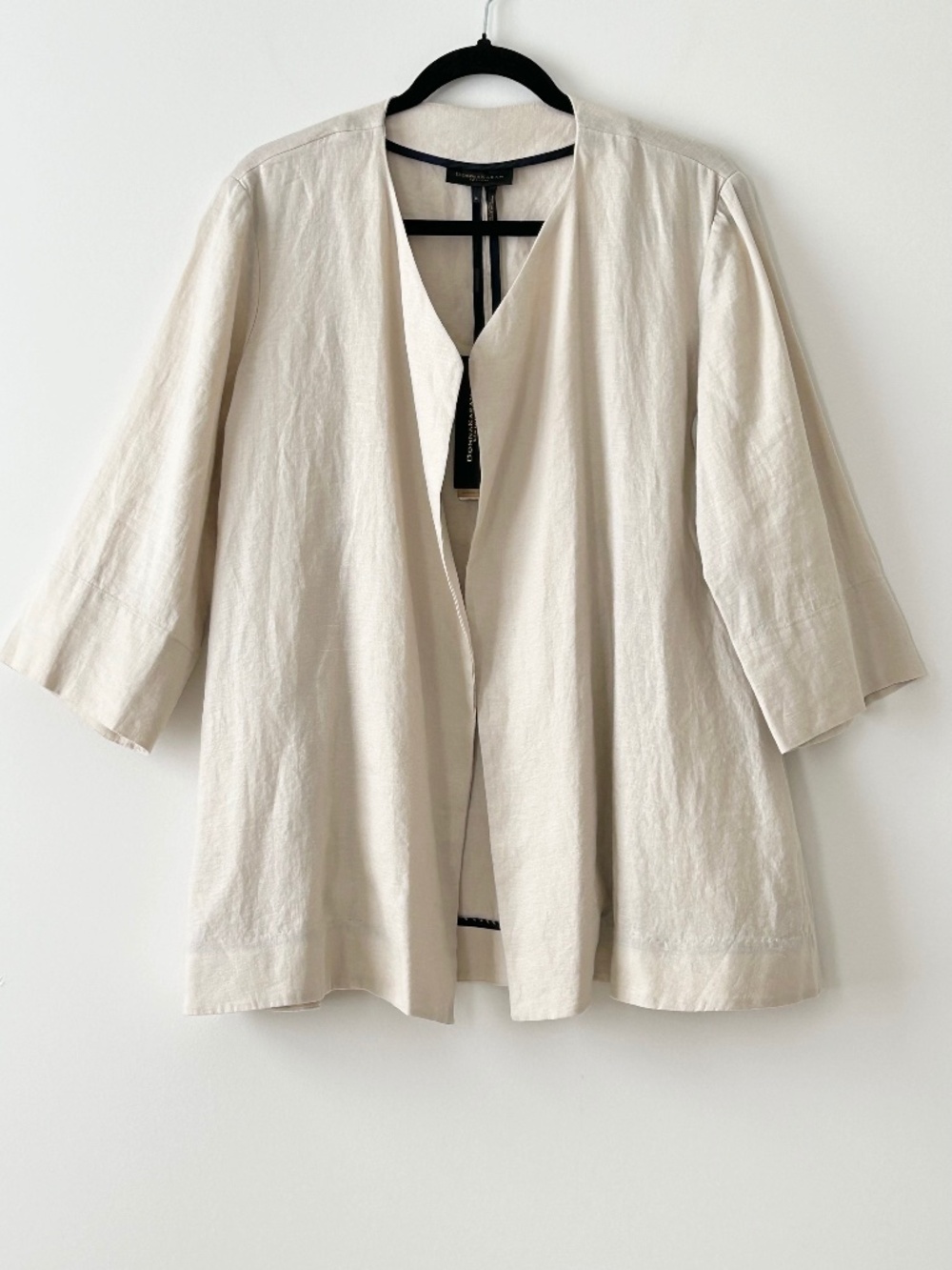 Donna Karan 100% Linen Open Jacket